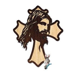 2 Layer Jesus And Cross Laser Cut File Vector File For Laser Etsy