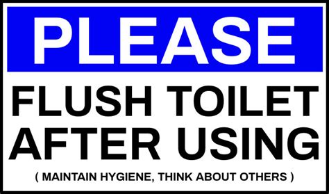 Flush Toilet After Use Sign Board Template Postermywall