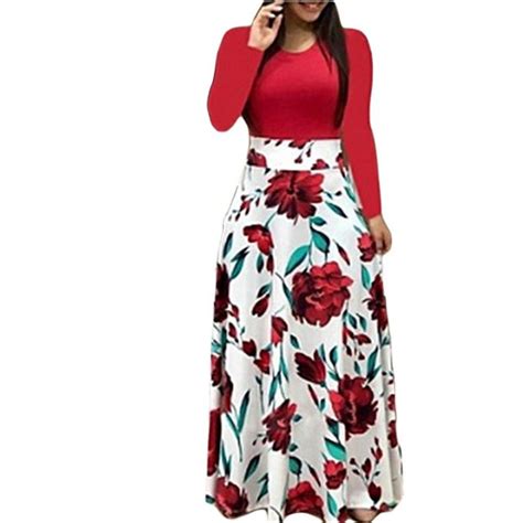 Fashion Womens Floral Short Sleeved Dress Red Best