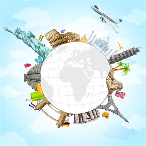 Travel Around The World Creative Vector Free Vector In