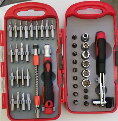 2 sets of husky tools 23 piece of precision screw driver set 19 piece 1 4 inch drive socket
