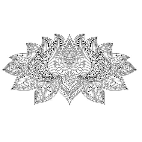 Boho Stylehand Drawn Ethnic Lotus Flower Hand Drawn Pattern Tattoo