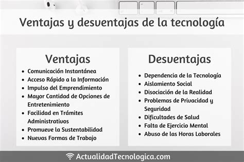 Ventajas y Desventajas de la Tecnología Actualidad Tecnologica