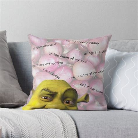 Shrek Valentines Card Throw Pillow For Sale By Lewbarberdesign