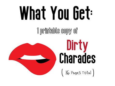 Sexy Adult Charades Printable Naughty Card Game For Sex Party Dirty