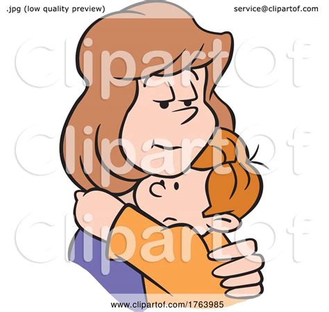 Cartoon Mother Comforting And Hugging Her Son By Johnny Sajem 1763985