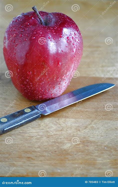 Apple And Knife Stock Image Image Of Healthy Fruit Slice 705483