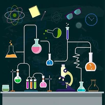 Chemistry Background Lab Experiment Process Icons Decor