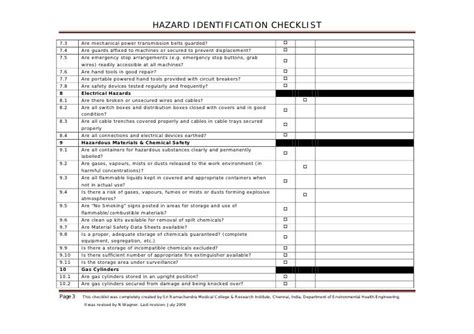 Safety Hazard Checklist Free 18 Safety Checklist Examples And Samples
