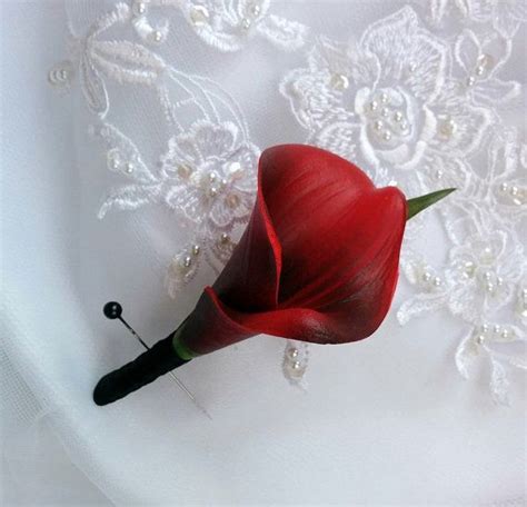Wedding Natural Touch Burgundy Deep Red Wine Calla Lily Silk Etsy