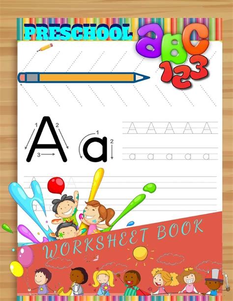Buy Preschool Abc 123 Worksheet Book Trace Letters Of The Alphabet And