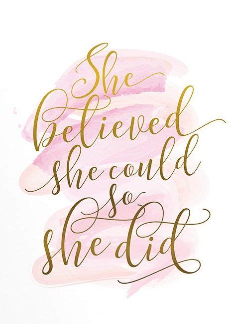 T For Her Wall Art Printable Art She Believed She Could