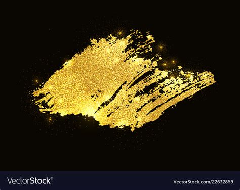 Gold Glitter Paint Smear Stroke Stain Royalty Free Vector
