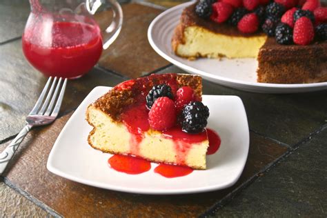 Drizzle over the raspberry sauce then very carefully, ladle over the remaining cream trying to avoid disturbing the raspberry sauce too much. Lemon Goat Cheese Cake with Raspberry Sauce. Made the cake ...