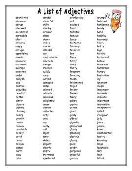 Str_order() returns an integer vector that returns the desired order when used for subsetting; A List of Adjectives | List of adjectives, Adjectives ...