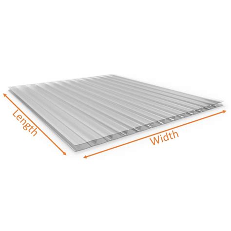 Polycarbonate Sheet 16mm Trple Wall Clear Sizes Up