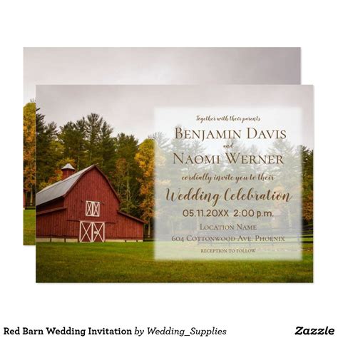 Customizable Red Barn Wedding Invitation Wedding Tips Diy Wedding