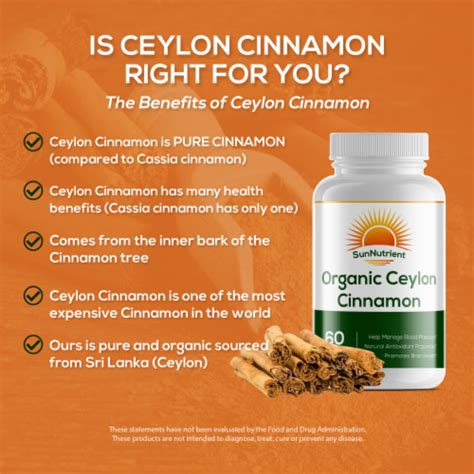 Organic Ceylon Cinnamon Supplement Organic Ceylon Cinnamon 60