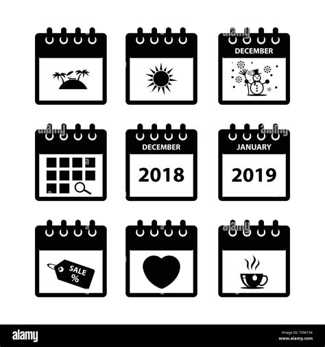Iconos De Calendario Para El Diseño Web Símbolo Del Calendario