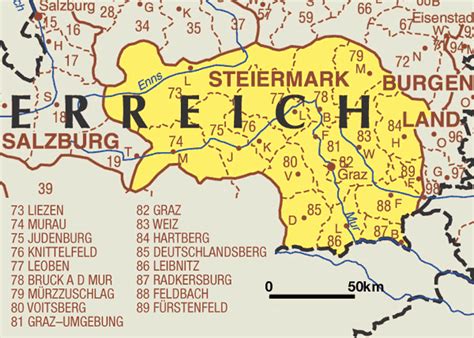 La région autrichienne styrie ➜ l'environnement innovant pour des entreprises et investisseurs internationaux. STYRIE - Carte geographique