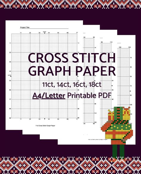 Cross Stitch Graph Paper A4 8 12 X 11 Inch Letter Size Cheering