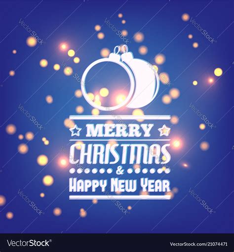 Merry Christmas And Happy New Year Postcard Vector Image