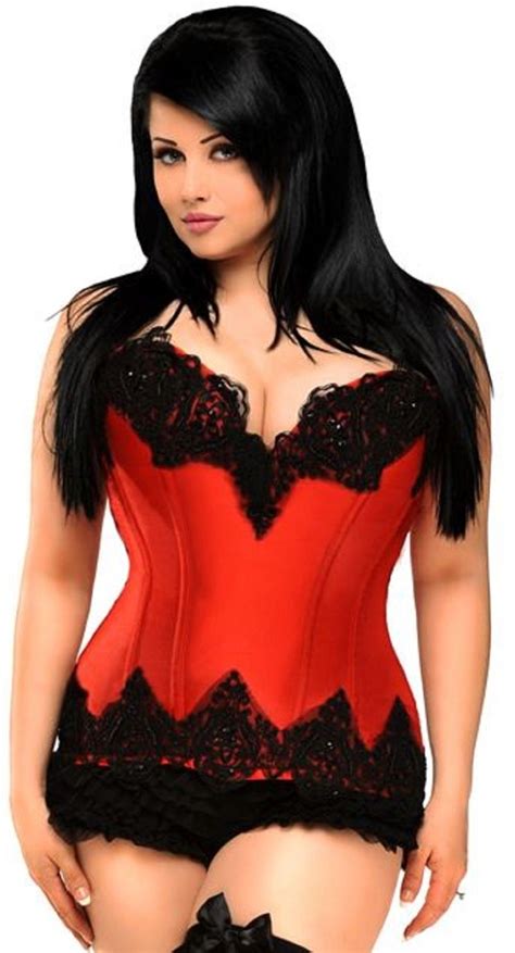 plus size beaded red plunge corset store