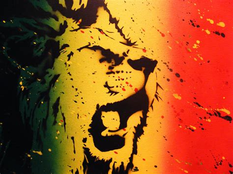 Rasta Lion Splatter Spray Paint Stencil Art By Thestreetcanvas On