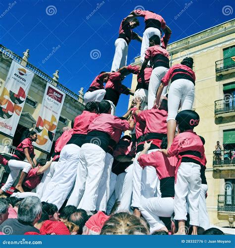 Castells Human Towers In Tarragona Spain Editorial Photo Image Of