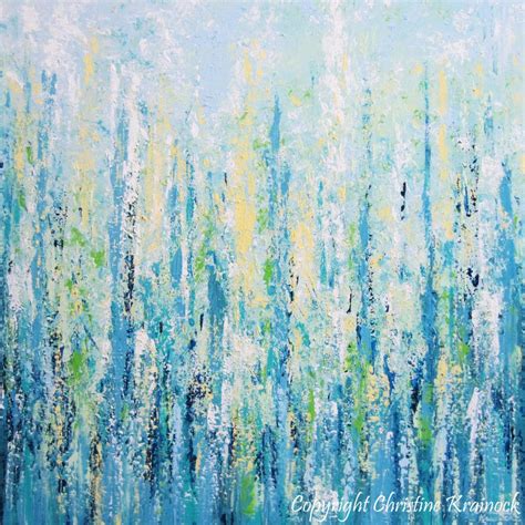 Sold Original Art Abstract Painting Blue Aqua Textured