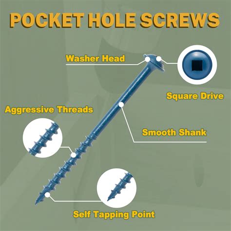 Pocket Hole Screws 8 X 2 12 Pocket Wood Screws 285 Pcs Square Drive