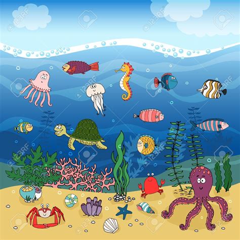 How To Draw An Underwater Scene For Kids Underwater D