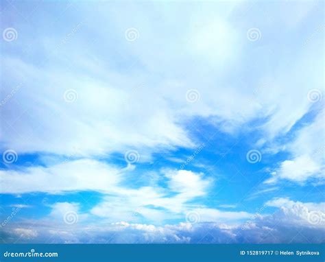 Ice Crystal And Cumulus Clouds In The Sky Stock Image Image Of Skies