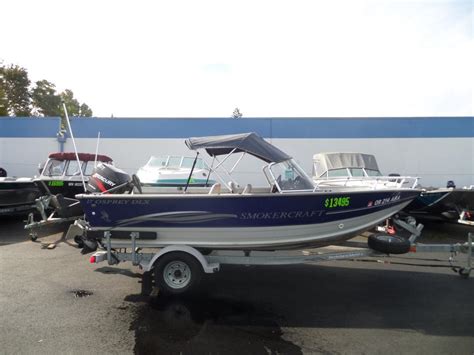 Sporty and economical, the 172 osprey's sleek windshield design and dash with standard tachometer. Smokercraft Osprey Boats for sale