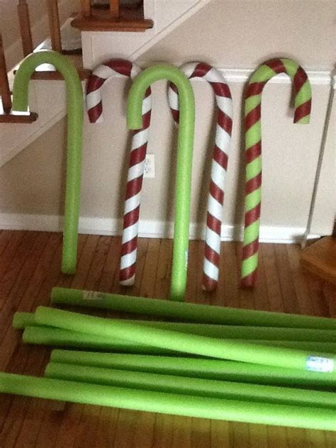 Pool Noodle Candy Canes Made With Pool Noodles And Wire Hangers Make