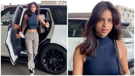 Suhana Khan Flaunts New Hairstyle At Airport Looks Cool In Perfect Travel Outfit Watch Video