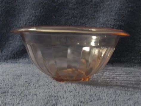 Vintage Hazel Atlas Pink Ribbed Nesting Glass Mixing Bowl Inch