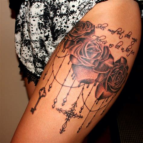 My New Thigh Piece Absolutely In Love With It Three Roses With A