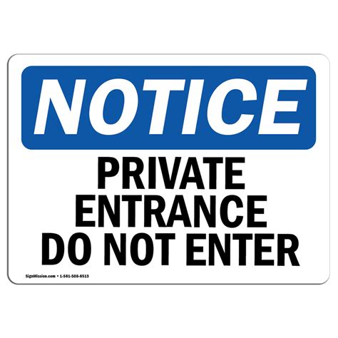 Osha Notice Private Office Do Not Enter Sign Heavy Duty Sign Or