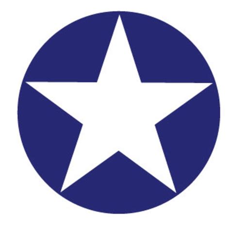White Blue Circle Star Logo