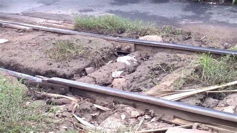 Shocking Train Passing Over A Broken Railtrack Youtube