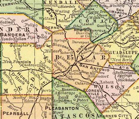 Bexar County Texas 1897 Map