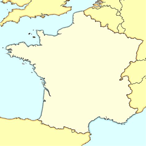 Pour vos cours de geographie telechargez gratuitement en haute resolution la carte de france qui vous faut. CARTE DE FRANCE VIERGE : fond de carte de France