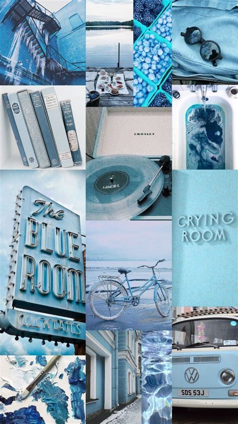 Light Blue Aesthetics Collage Wallpapers On Wallpaperdog
