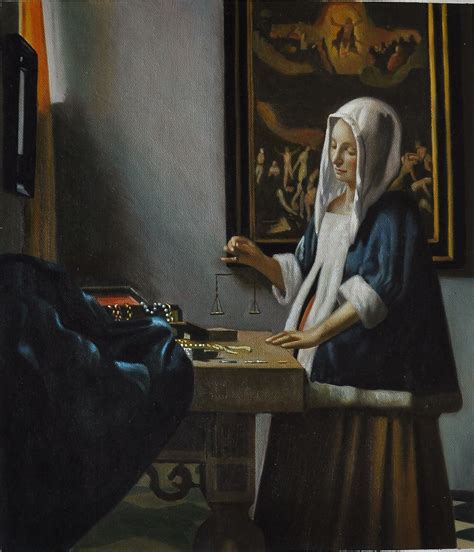 Woman Holding A Balance By Vermeer Old Masters