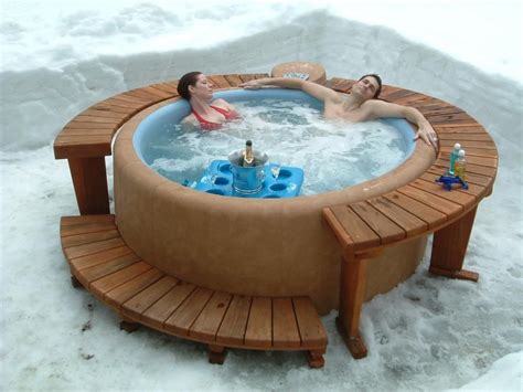 Winter Wonderland Softub Is A Great Warm Up Hot Tub Garden Hot Tub Backyard Small Backyard