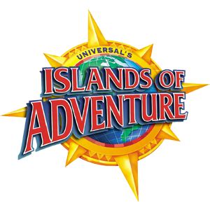 Beautiful sunset between two coconut tree island with the shadow on the sea summer beach theme vector logo design. Island of Adventure - Mania de Orlando
