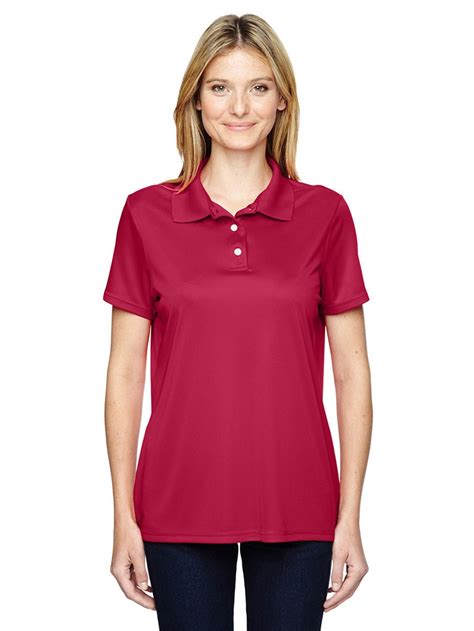 Hanes Hanes Womens 4 Oz Cool DriÂ Polo Shirt Deep Red Medium