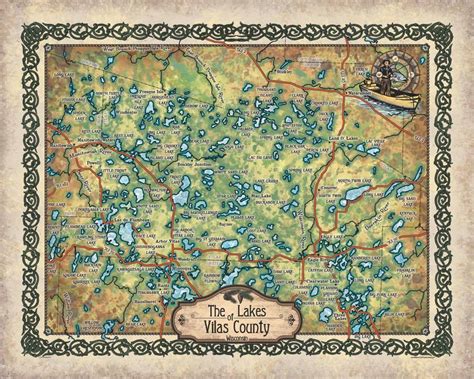 Travel Map Feature Lakes Of Vilas County Wisconsin Great River Arts