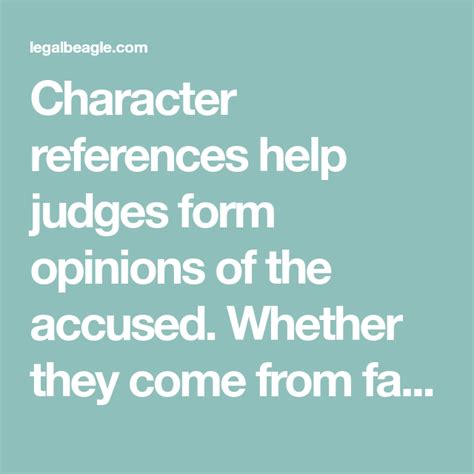 Many documents filed in the high court must be set out in a certain way (a 'prescribed form'). Character references help judges form opinions of the ...